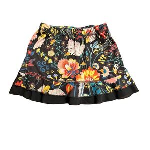 Sofibella Girls Floral Athletic Skort Black Multi Color Tennis Golf Skirt Size S
